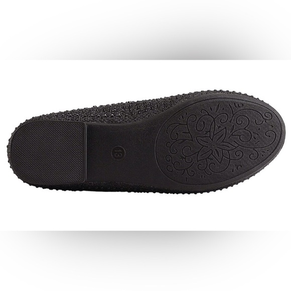 Dream Pairs Girls MUY-SHINE Flats Black Glitter Slip On Flats Size-4 NIB - Picture 4 of 8